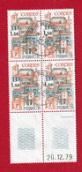 Bloc 4 Timbres CORDES Yvert N° 2081 - Bas De Bloc Daté - Used Stamps