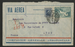 URUGUAY Pli Par Avion En 1930 Pour Lyon En France Via L'Aéropostale (voir Description) - Uruguay