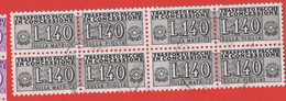 1946/81 (15) Pacchi In Concessione Filigrana Stelle Lire 140 - Usato In Quartina - Colis-concession