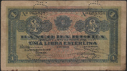 MOÇAMBIQUE - MOZAMBIQUE - 1919 - BANCO DA BEIRA - UMA LIBRA ESTERLINA  - ONE STERLING POUND - Mozambique