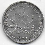 France  - 1 Franc Semeuse  1905 - H. 1 Franc
