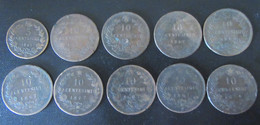 Italie / Italia - 10 Monnaies 5 Et 10 Centesimi Entre 1861 Et 1894 - Sammlungen