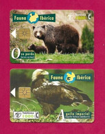 2 Télécarte. Carte Téléphonique D'Espagne.   Téléfonica.   Fauna Ibérica.   Aigle.   Ours.   Animaux. - Autres & Non Classés