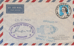 N°896 N -lettre (cover) Apollo 10 -three Man Space Craft- Carnarvon - Océanie