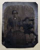 TRÈS Ancienne Photo Panotype ( Pannotype ) Vers 1860 - « Femme Et Enfant » . - Antiche (ante 1900)