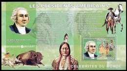 BL372/375** - Présidents Américains / Amerikaanse Presidenten - Kennedy - Lincoln - Jefferson - Washington - CONGO - George Washington