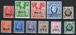 Middle East Forces 1943 Complete Set Of George VI Stamps. These Are Stamps Of Great Britain Overprinted MEF. - Britische Bes. MeF