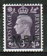 Middle East Forces 1942 Single 3d George VI Stamp From Definitive Set. These  Stamps Of Great Britain Overprinted MEF. - Occ. Britanique MEF