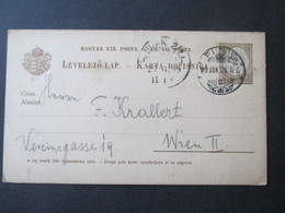 Ungarn 1882 Verwendet 1899 Ganzsache Doppelkarte P 17 II Seltene Karte! Stempel Fiume Nach Wien Mit Ank. Stempel - Lettres & Documents