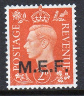 Middle East Forces 1942 Single 2d George VI Stamp From Definitive Set. These  Stamps Of Great Britain Overprinted MEF. - Britse Bezetting MEF