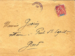 1910- Enveloppe Affr. 10 C Groupe  Oblit.  Cad De FORT-DAUPHIN  Pour La France - Briefe U. Dokumente