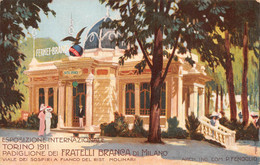 02061 "TORINO 1911 ESOISIZ. INT.LE-PADIGLIONE DI FRATELLI BRANCA DI MILANO" ANIMATA. ARCH. FENOGLIO.  CART NON SPED - Tentoonstellingen