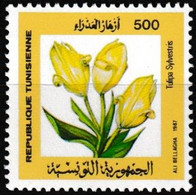 Timbre-poste Gommé Neuf** - Flore Fleurs Diverses Tulipe Des Bois (Tulipa Sylvestris) - N° 1099 (Yvert) - Tunisie 1987 - Tunisia