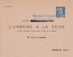 Enveloppe Gandon 15 Fr Bleu N2g2 Neuve Repiquage L'Urbaine Et La Seine - Buste Ristampe (ante 1955)