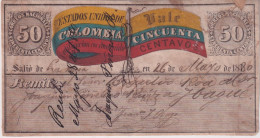 COLOMBIA - 1880 - ETIQUETTE "CERTIFICACION CON CONTENIDO" - ENTIER POSTAL - Colombia