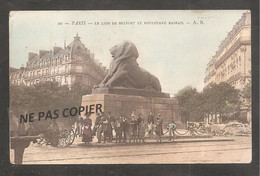 PARIS   Le Lion De BELFORT  Et Boulevard Raspail  Au Dos  Timbre Issu  De Carnet  Type IIB  5c  Blanc - Other & Unclassified