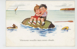 Illustrateur ENFANTS - Jolie Carte Fantaisie Enfants Amoureux Sur L'eau -  JOHN WILLS Non Signée - Wills, John