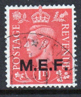 Middle East Forces 1943 Single 1d George VI Stamp From Definitive Set. These  Stamps Of Great Britain Overprinted MEF. - Occ. Britanique MEF