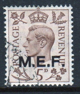Middle East Forces 1943 Single 5d George VI Stamp From Definitive Set. These  Stamps Of Great Britain Overprinted MEF. - Occ. Britanique MEF