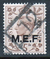 Middle East Forces 1943 Single 5d George VI Stamp From Definitive Set. These  Stamps Of Great Britain Overprinted MEF. - Occ. Britanique MEF