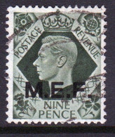 Middle East Forces 1943 Single 9d George VI Stamp From Definitive Set. These  Stamps Of Great Britain Overprinted MEF. - Occ. Britanique MEF