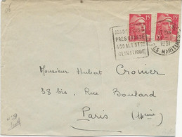 LETTRE OBLITERATION DAGUIN - ALPES MARITIMES -"MAGAGNOSC -PRES GRASSE /400 M ALT -STON /CLIMATIQUE .ANNEE 1951 - Mechanical Postmarks (Other)