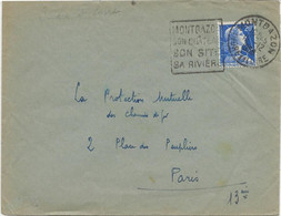 LETTRE OBLITERATION DAGUIN - INDRE ET LOIRE - MONTBAZON -SON CHATEAU -SON SITE -SA RIVIERE - 1956 - Mechanical Postmarks (Other)