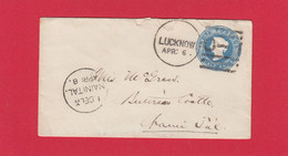 LETTRE FORMAT CARTE DE VISITE DE LUCKNOW POUR NAINITAL. - 1858-79 Compagnia Delle Indie E Regno Della Regina