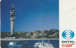 Chile, ENT-Tower-012, $ 1.000, Torre Y Lago, Telecomunications Tower, Mint, 2 Scans. - Cile