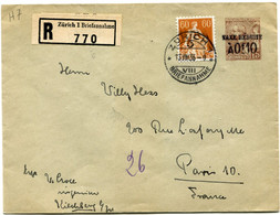MONACO ENTIER POSTAL UTILISE EN RECOMMANDE EN SUISSE DEPART ZURICH 13 VIII 35 POUR LA FRANCE - Postal Stationery