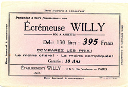 BU 2074 /   BUVARD-  ECREMEUSE  WILLY    PARIS   ( 21,00 Cm X 14,00 Cm ) - Dairy