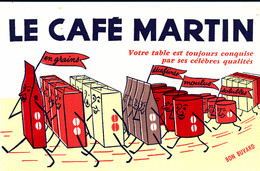 BU 2111 /   BUVARD-   LE CAFE MARTIN    ( 21,00 Cm X 13,00 Cm ) - Café & Thé