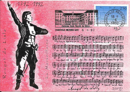 CPA°-1992-CARTE  PHILATELIQUE 1e JOUR-CHARLEVILLE-MEZIERES-1792/1992-de La MARSEILLAISE-N° 00550-TBE - Poste & Facteurs