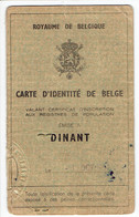 Carte D'identité Belge Mr Ista Gendarme Pensionné Né A Durnal 1905 Emise A Dinant Avec Photo - Sin Clasificación