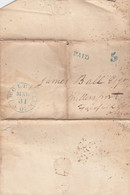 Stampless Cover And Letter, Circleville O. (Ohio) To Millesport OH, 5c Rate 1849 - …-1845 Voorfilatelie