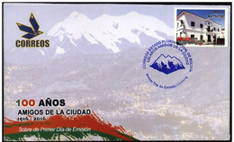 Bolivia 2016 CEFIBOL 2285s.FDC Centennial Friends Of The City.  Centenario Amigos De La Ciudad. - Bolivie