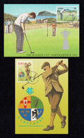 IRELAND 1991 Golf Commemorations: Set Of 2 Maximum Cards CANCELLED - Cartoline Maximum