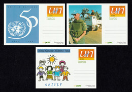 IRELAND 1995 United Nations: 3 Exhibition Cards MINT/UNUSED - Interi Postali