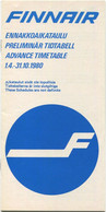 Finnair - Advance Timetable 1980 - 18 Seiten - Europa