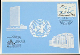 UNO GENF 1985 Mi-Nr. 147 Blaue Karte - Blue Card - Cartas & Documentos