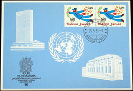 UNO GENF 1985 Mi-Nr. 149 Blaue Karte - Blue Card - Cartas & Documentos