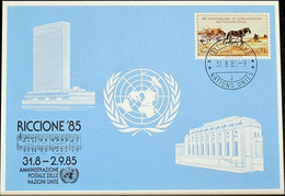 UNO GENF 1985 Mi-Nr. 151 Blaue Karte - Blue Card - Briefe U. Dokumente