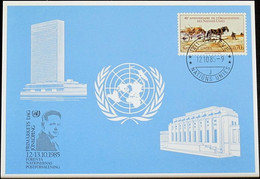 UNO GENF 1985 Mi-Nr. 153 Blaue Karte - Blue Card - Covers & Documents