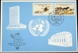 UNO GENF 1985 Mi-Nr. 155 Blaue Karte - Blue Card - Lettres & Documents