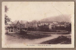 CPA 48 - CHANAC - Place De La Bascule - TB PLAN CENTRE VILLAGE + Détails Maisons Et Tas De BOIS - Chanac