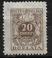 Pologne  Taxe   N° 71      Neuf  * B/ TB   - Taxe