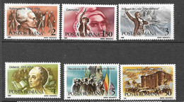 Roumanie     N° 3860  à 3865 Révolution Française  Neufs * * B/ TB   - Revolución Francesa