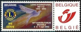 DUOSTAMP** / MYSTAMP** Lions Club Bruxelles - 45e Europa Forum Belgique / Lions Club Belgium - 45e Europa Forum Brussel - Neufs