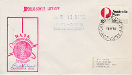 N°962 N -lettre (cover) Apollo-Soyuz Lift-Off -Nasa Communications -cachet Camberra- - Oceania