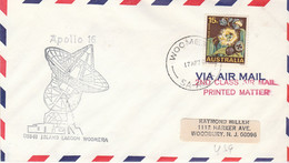 N°967 N -lettre (cover) Apollo 16  Island Lagoon Woomera - Oceania